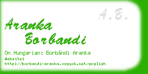 aranka borbandi business card